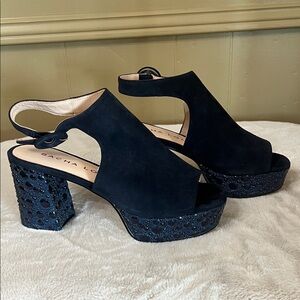 Sacha London Navy Women's SuedePlatform Heels Size 7 1/2